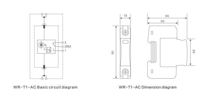 家用电源系统AC SPD避雷器1P 385V电涌保护器电路图