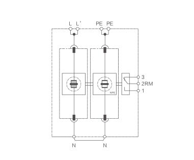 Class I power supply AC SPD soft 15KA 1P + N surge protector circuit diagram